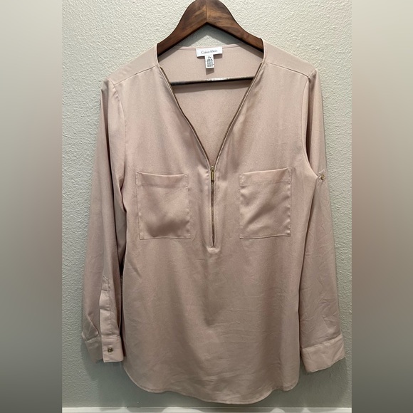 Large Champagne Calvin Klein Blouse - Picture 1 of 3